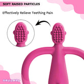 BPA Free Silicone Teething Toy for Baby (Dark Pink)